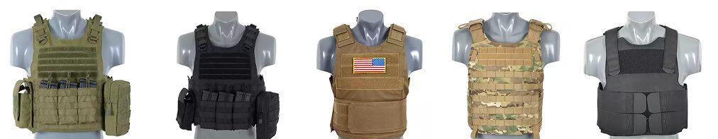 Multiple styles & camo patterns in 8FIELDS body armour vests